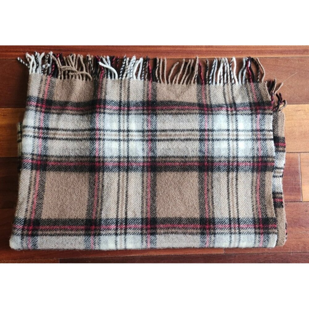 The Tartan Rug 100% Pure New Wool Plaid Blanket Throw 58x50 Made in Britain - Picture 3 of 6